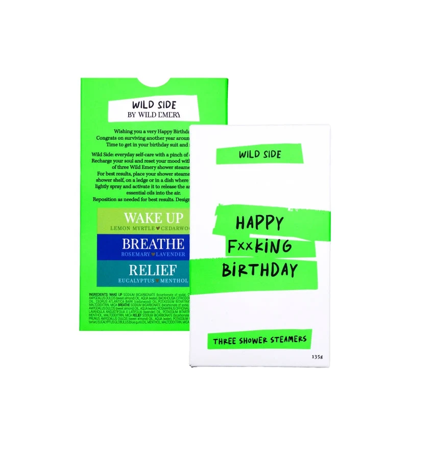 WILD EMERY - HAPPY F**KING BIRTHDAY SHOWER STEAMER THREE PACK