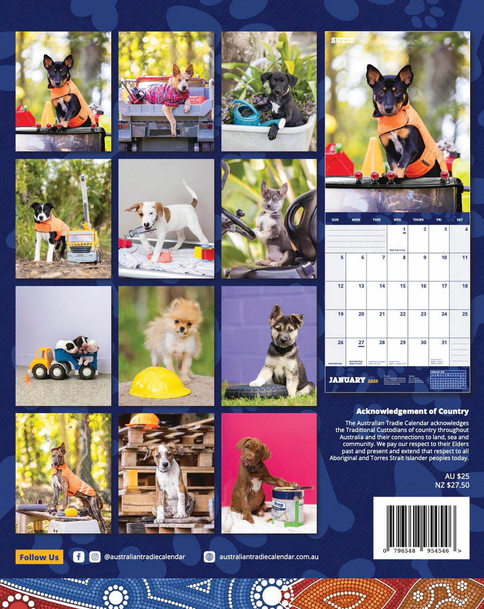 AUSTRALIAN TRADIE CALENDAR - RESCUE PUPPY EDITION