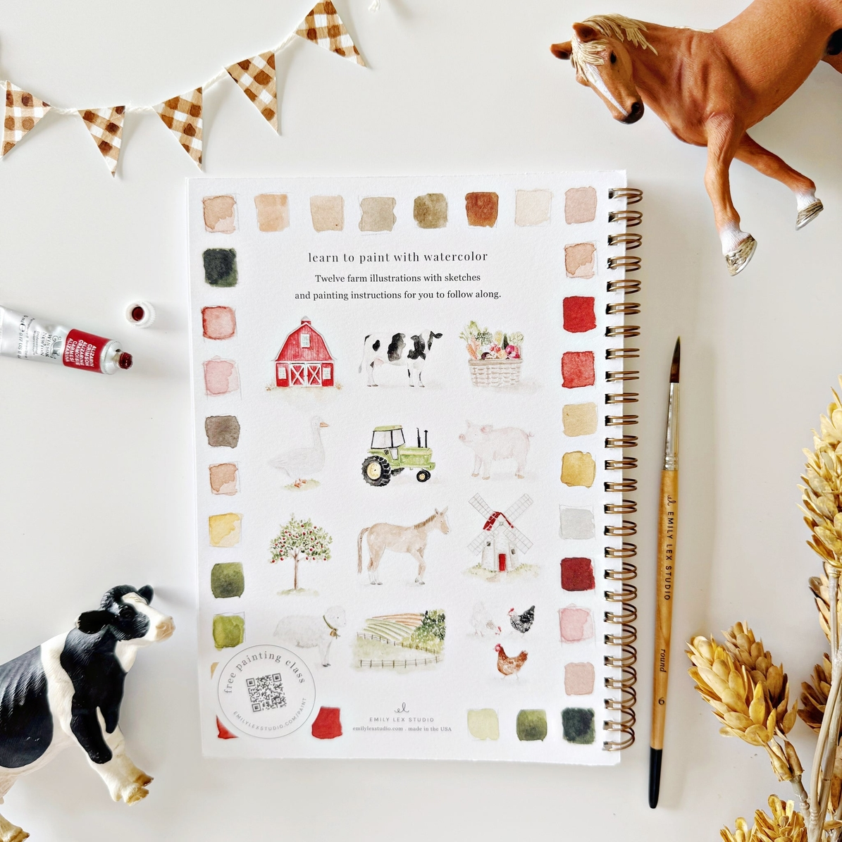 EMILY LEX STUDIO - WATERCOLOUR WORKBOOK | FARM