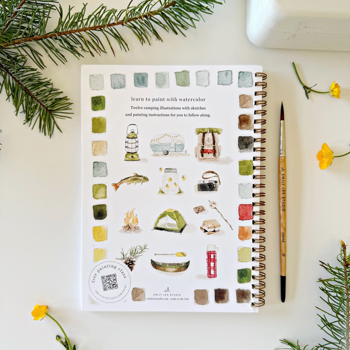 EMILY LEX STUDIO - WATERCOLOUR WORKBOOK | CAMPING