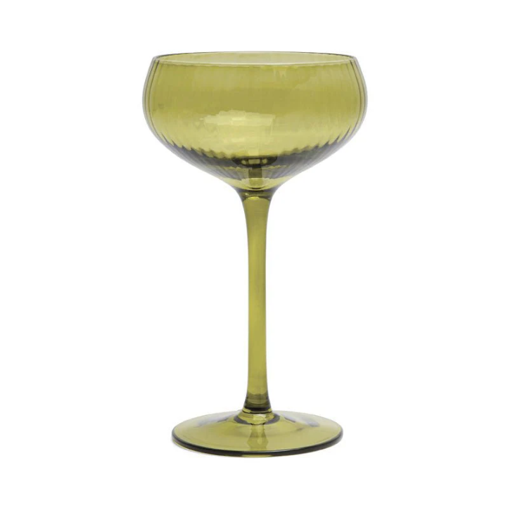 HERE'S HOW - THE LOU COUPE GLASS | SET OF 2 | OLIVE