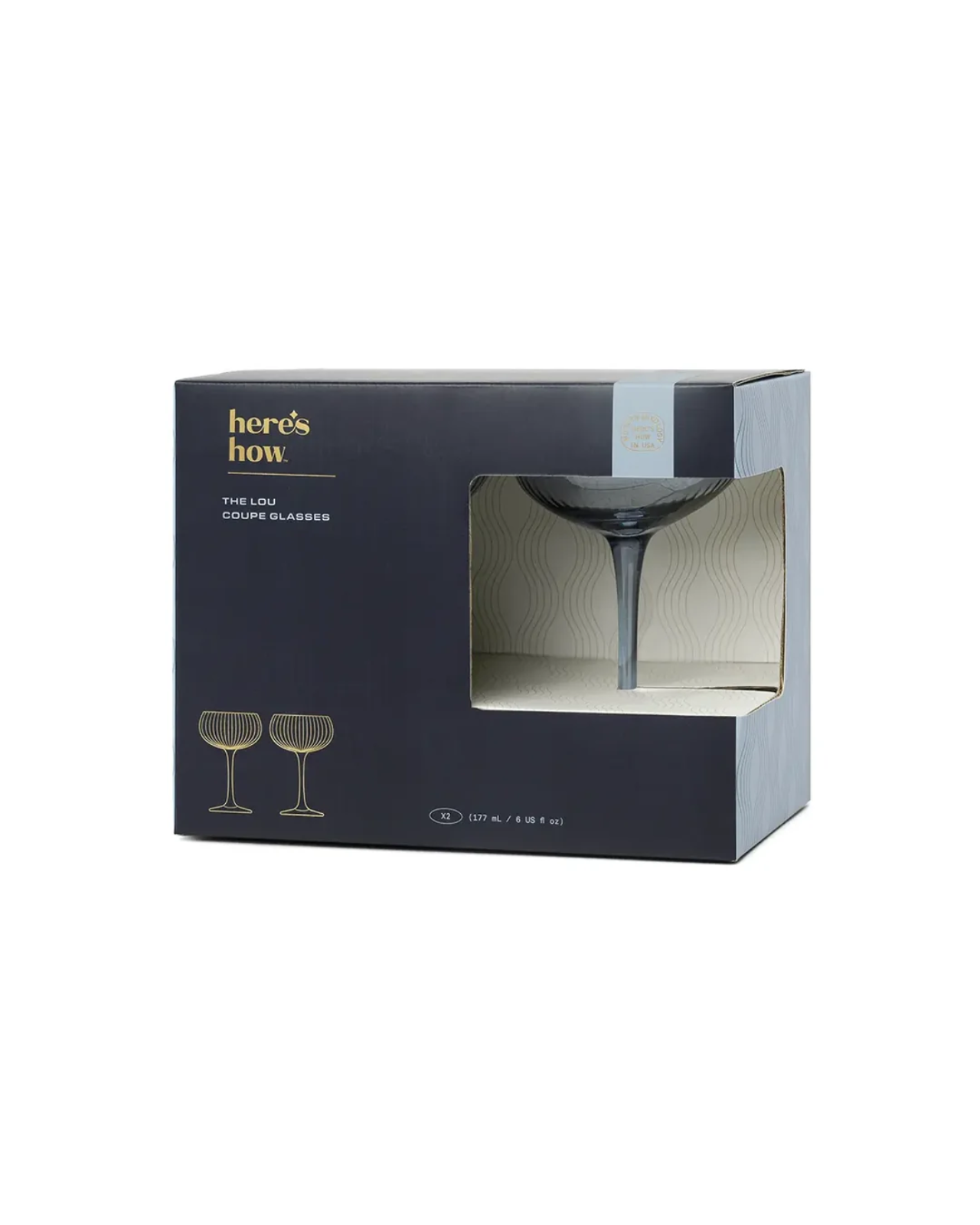 HERE'S HOW - THE LOU COUPE GLASS | SET OF 2 | BLUE
