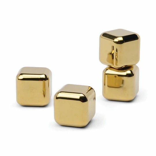 HERE'S HOW - THE RUBY COCKTAIL CHILLERS IN GOLD | SET OF 4