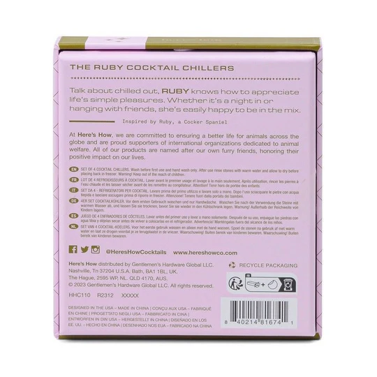 HERE'S HOW - THE RUBY COCKTAIL CHILLERS IN GOLD | SET OF 4