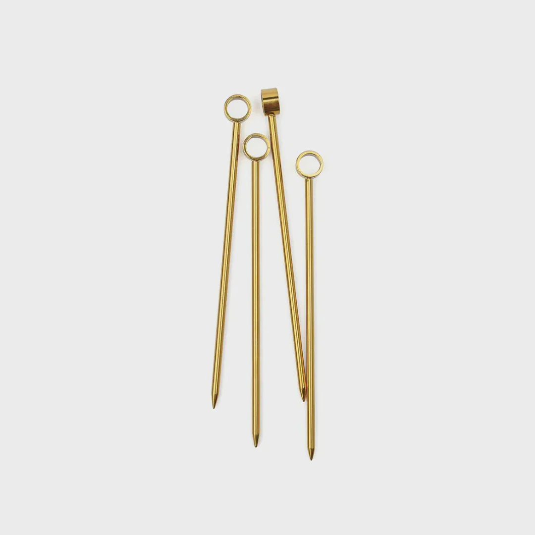 HERE'S HOW - THE OWEN GOLD COCKTAIL PICKS | SET OF 4