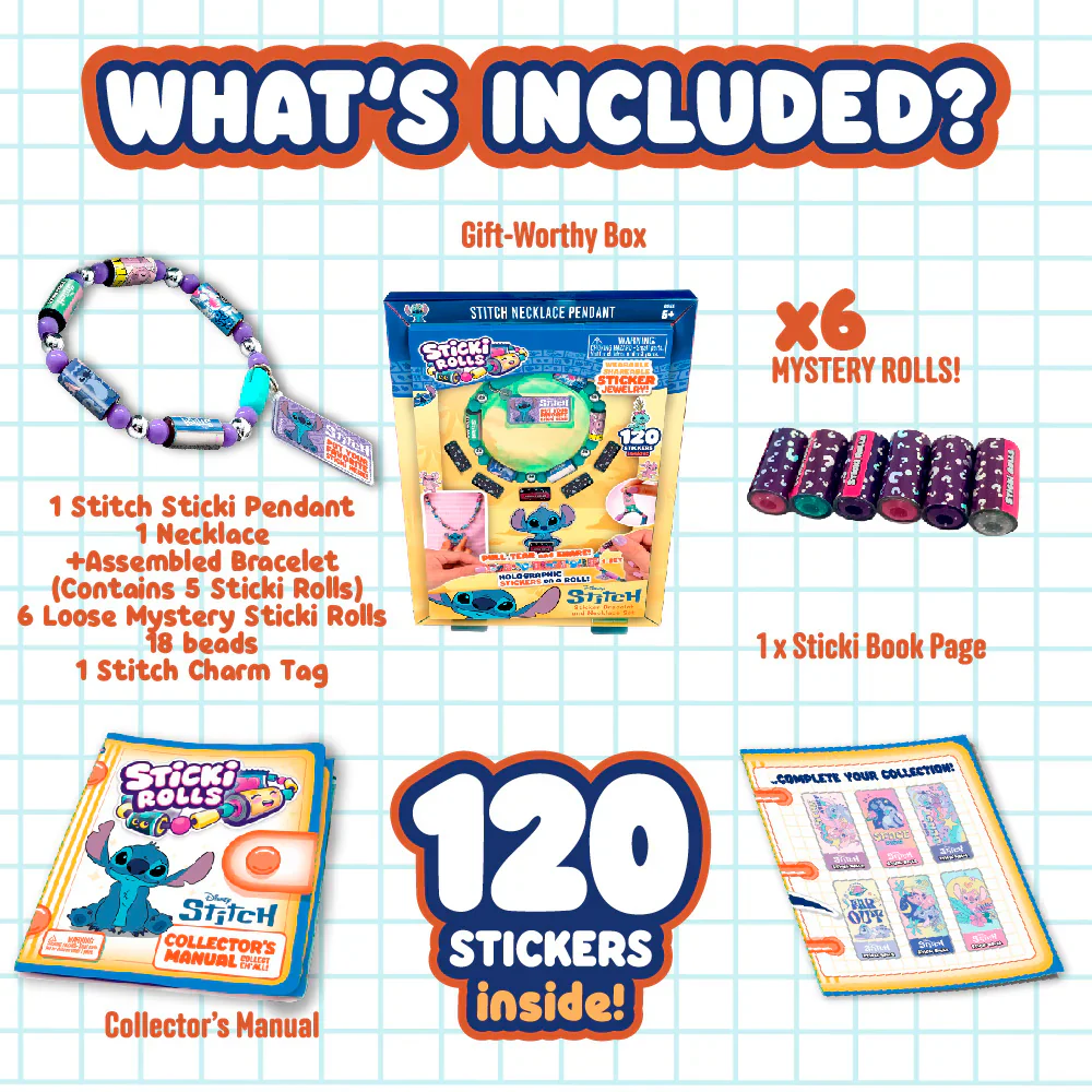 STICKI ROLLS - LILO & STITCH | STICKER BRACELET & NECKLACE SET