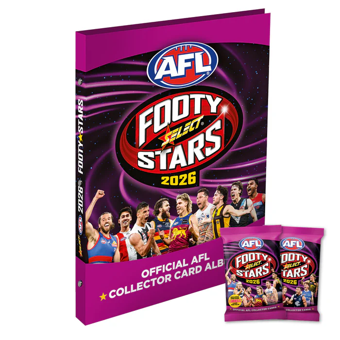 SELECT - 2026 AFL FOOTY STARS | BINDER ALBUM + 2 PACKS CARDS