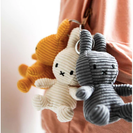 MIFFY - MIFFY KEYCHAIN ECO CORDUROY OFFWHITE - 10 CM