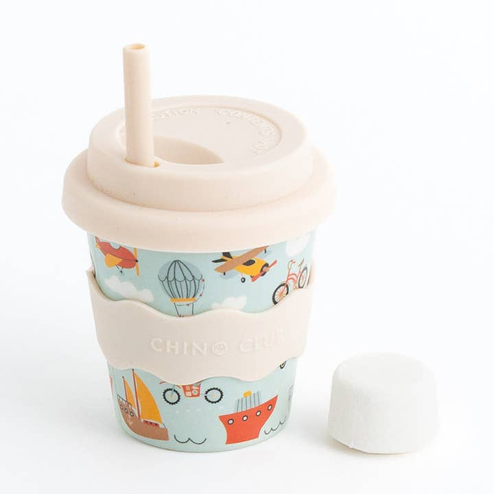 CHINO CLUB - BAMBOO BABY CHINO CUP | 4 OZ | VEHICLES (INCL. STRAW)