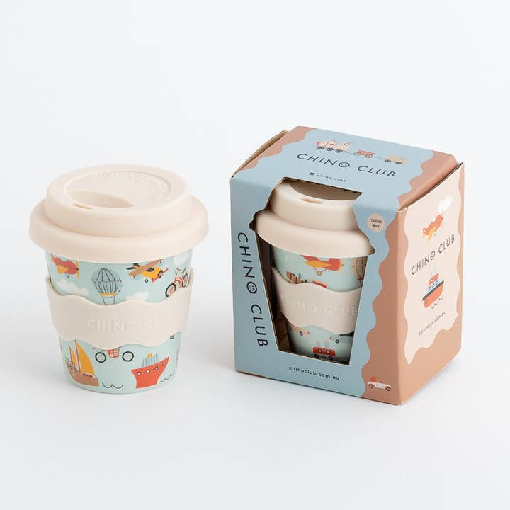 CHINO CLUB - BAMBOO BABY CHINO CUP | 4 OZ | VEHICLES (INCL. STRAW)