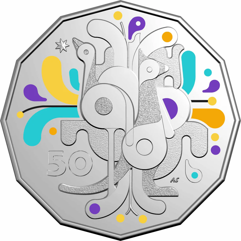 ROYAL AUSTRALIAN MINT - CELEBRATIONS | 2025 50C COLOURED UNCIRC. COIN
