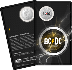 ROYAL AUSTRALIAN MINT - 50TH ANNIVERSARY OF AC/DC | 2023 50C COLOURED UNCIRC. COIN