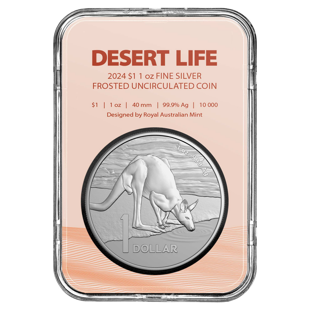 ROYAL AUSTRALIAN MINT - KANGAROO SERIES |  SILVER FROSTED UNCIRCULATED $1 COIN 2024