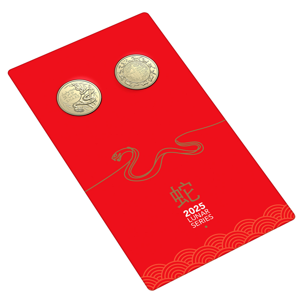 ROYAL AUSTRALIAN MINT - LUNAR SERIES | YEAR OF THE SNAKE | 2025 $1 UNCIRCULATED TWO COIN SET