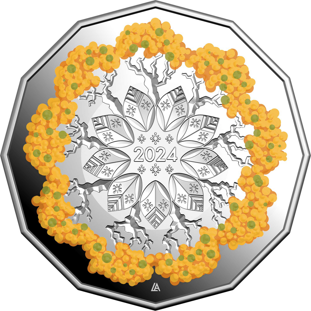 ROYAL AUSTRALIAN MINT -  FESTIVE FLORALS | 2024 50C COLOURED FINE SILVER PROOF COIN 