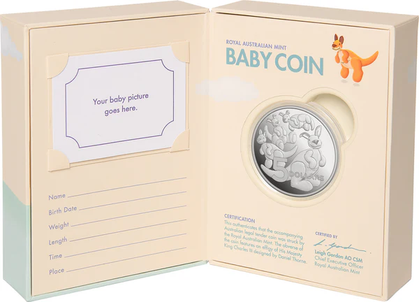 ROYAL AUSTRALIAN MINT - 2024 BABY COIN | $5 1OZ SILVER PROOF | TOY KANGAROO