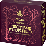 ROYAL AUSTRALIAN MINT -  2025 50C COLOURED FINE SILVER PROOF COIN | CHRISTMAS FESTIVE FLORALS