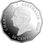 ROYAL AUSTRALIAN MINT -  2025 50C COLOURED FINE SILVER PROOF COIN | CHRISTMAS FESTIVE FLORALS