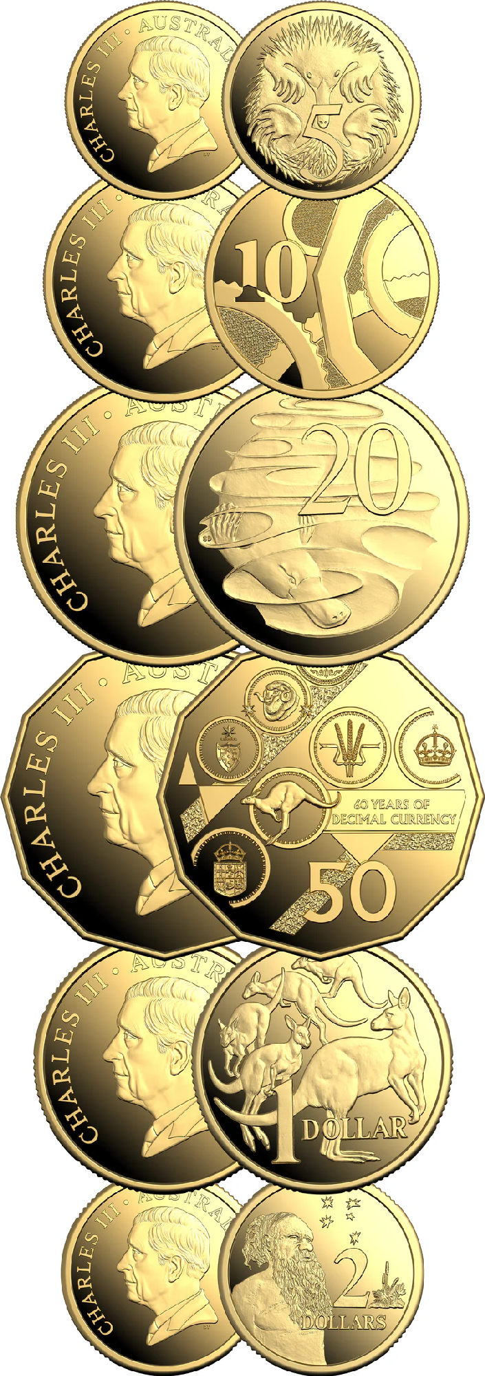 ROYAL AUSTRALIAN MINT - 60TH ANNIVERSARY OF DECIMAL CURRENCY | 2026 GOLD PROOF SIX-COIN SET