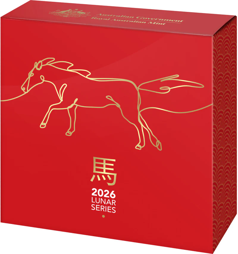ROYAL AUSTRALIAN MINT -  2026 $5 FINE SILVER PROOF DOMED COIN | LUNAR SERIES | YEAR OF THE HORSE