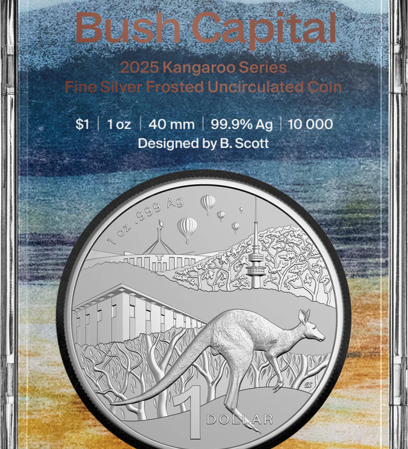 ROYAL AUSTRALIAN MINT -  2025 $1 1OZ FINE SILVER FROSTED UNCIRC. COIN | KANGAROO SERIES