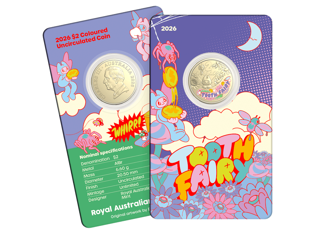 ROYAL AUSTRALIAN MINT - 2026 $2 UNCIRCULATED COIN IN CARD | TOOTH FAIRY