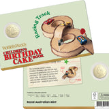 ROYAL AUSTRALIAN MINT - AWW CHILDREN'S BIRTHDAY COOKBOOK | 2025 $1 ALBR UNCIRCULATED COIN | RACING TRACK