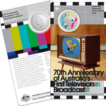 ROYAL AUSTRALIAN MINT - 2026 50C COLOURED UNCIRCULATED COIN | FIRST TELEVISION BROADCAST 70TH