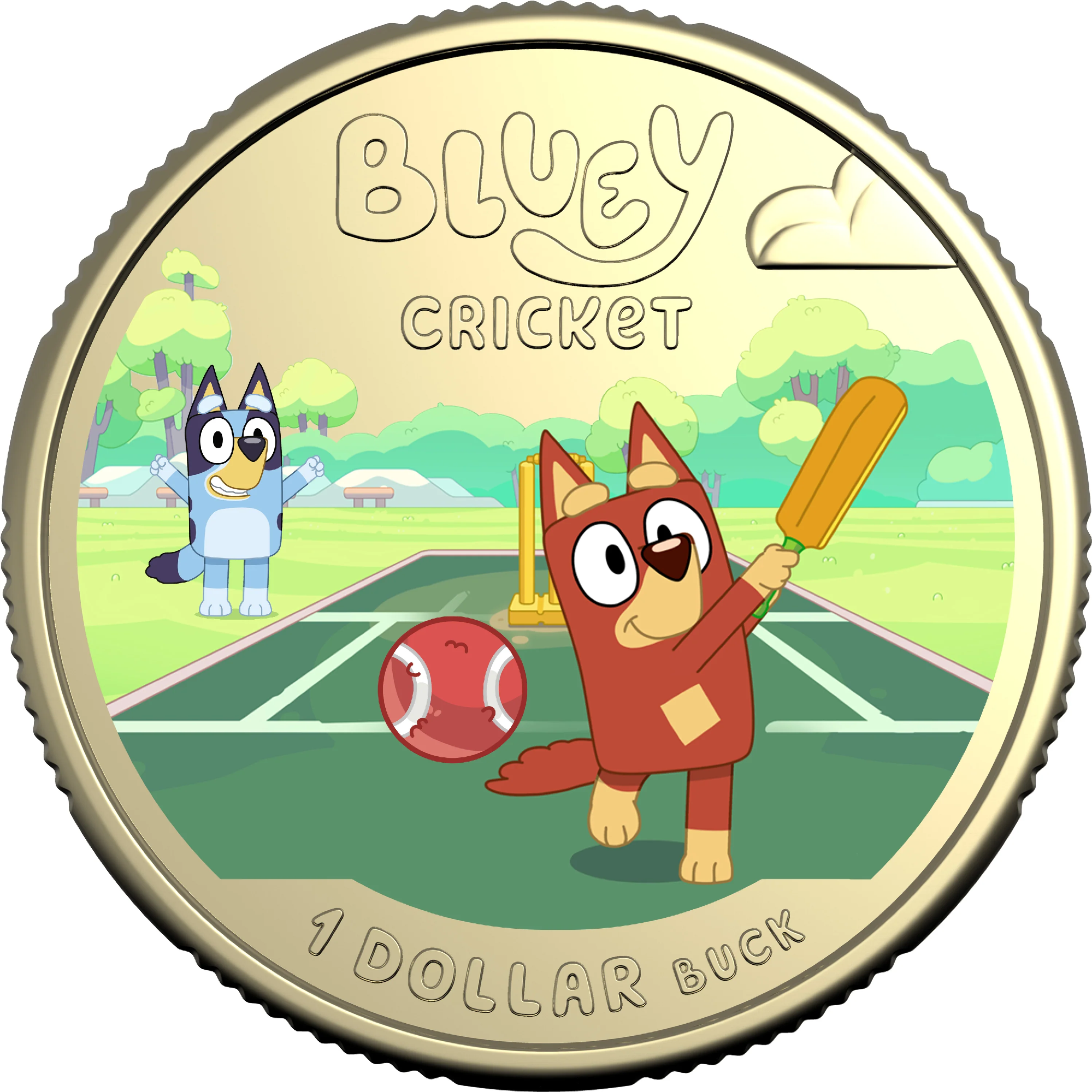 ROYAL AUSTRALIAN MINT - 2027 $1 COLOURED UNCIRCULATED COIN | BLUEY CRICKET