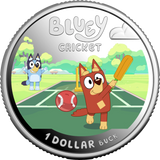 ROYAL AUSTRALIAN MINT - 2027 $1 COLOURED SILVER PROOF COIN | BLUEY CRICKET
