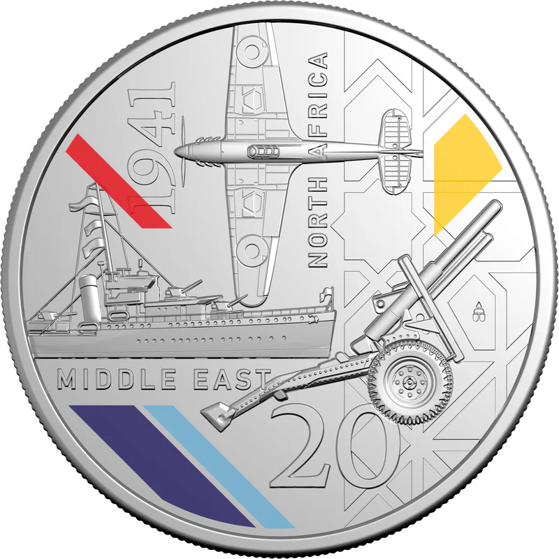 ROYAL AUSTRALIAN MINT - 2026 20C COLOURED UNCIRCULATED THREE-COIN SET – 1941: SERVICE AMID STRIFE