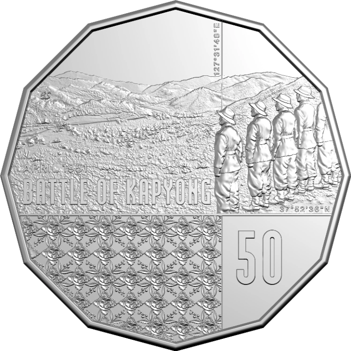 ROYAL AUSTRALIAN MINT - 75TH ANNIVERSARY OF THE BATTLE OF KAPYONG 2026 50C UNCIRCULATED COIN IN CARD