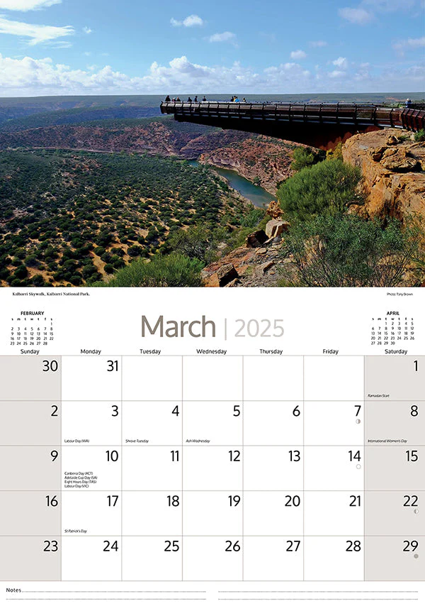 ARTIQUE - 2025 WALL CALENDAR | WESTERN AUSTRALIA