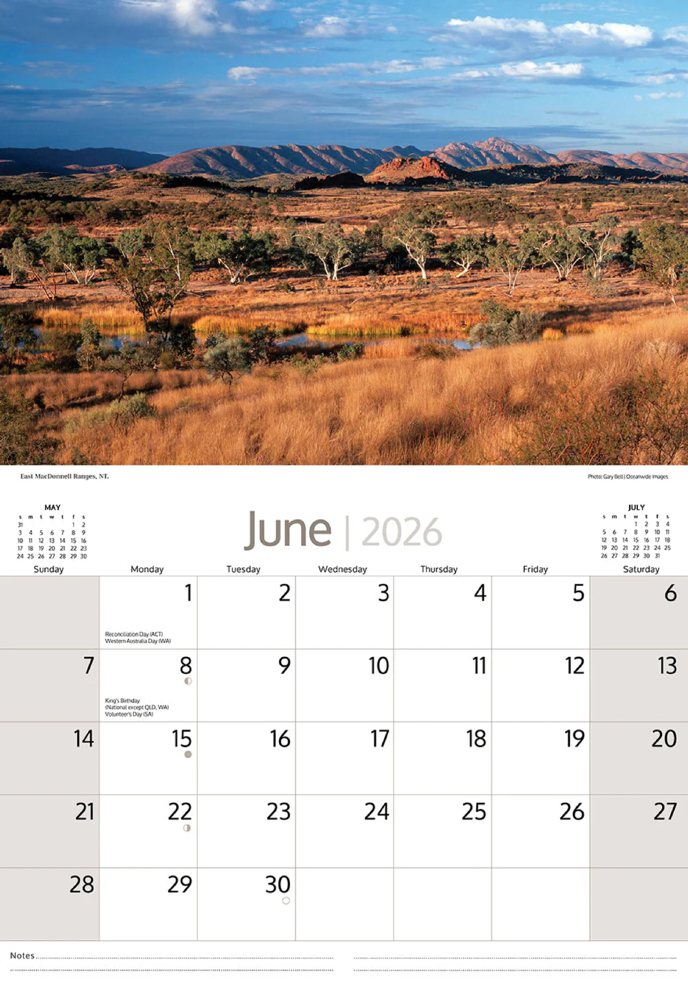 ARTIQUE - 2026 WALL CALENDAR | AUSTRALIAN OUTBACK
