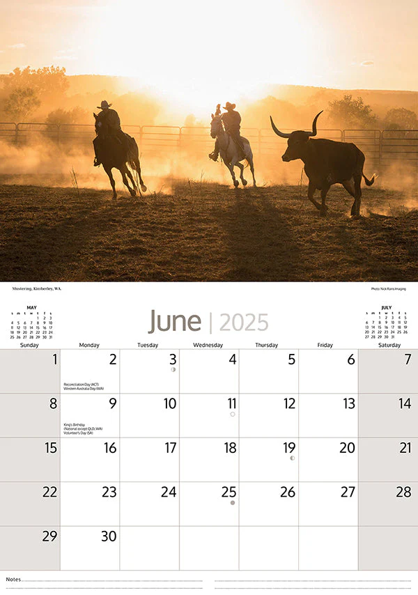 ARTIQUE - 2025 WALL CALENDAR | AUSTRALIAN OUTBACK