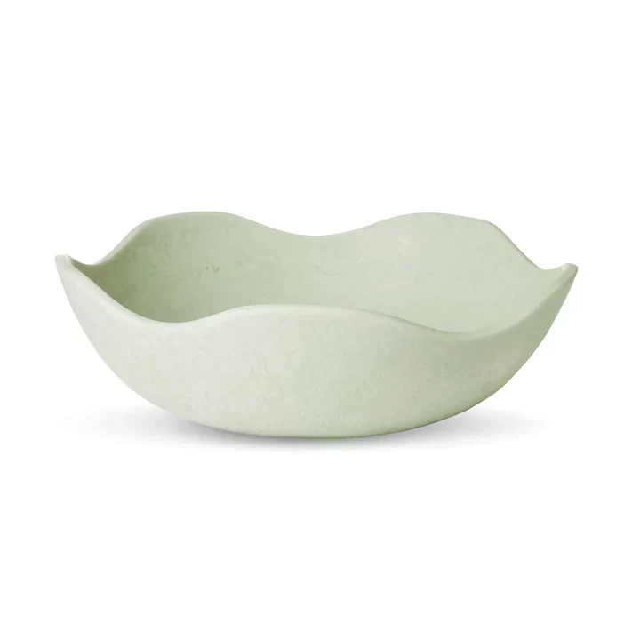 MADRAS LINK - ARIES SAGE GREEN WAVY SALAD BOWL | HANDMADE RESIN