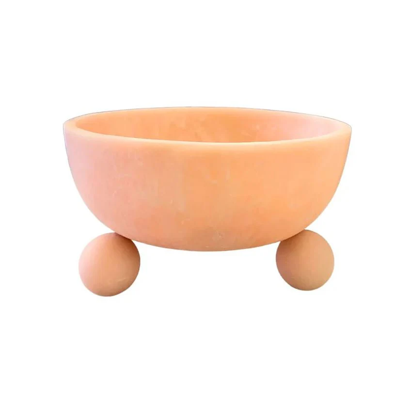 MADRAS LINK - ARIES PINK ROUND FOOTED BOWL | HANDMADE RESIN