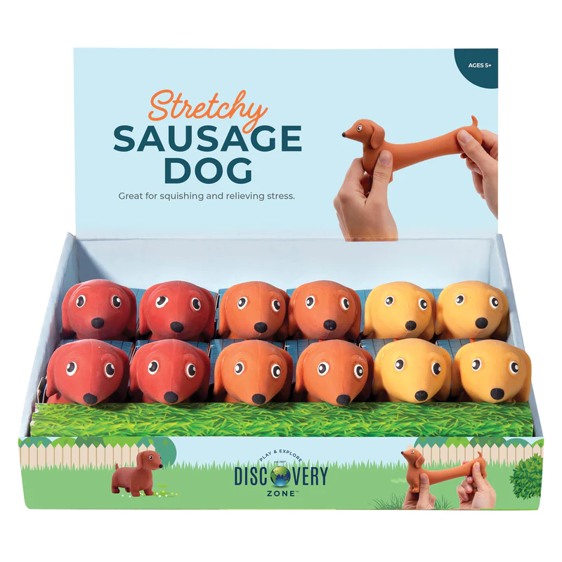 DISCOVERY ZONE - STRETCHY SAUSAGE DOGS | ASSORTED