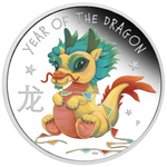 THE PERTH MINT - BABY DRAGON 2024 1/2OZ SILVER PROOF COLOURED COIN