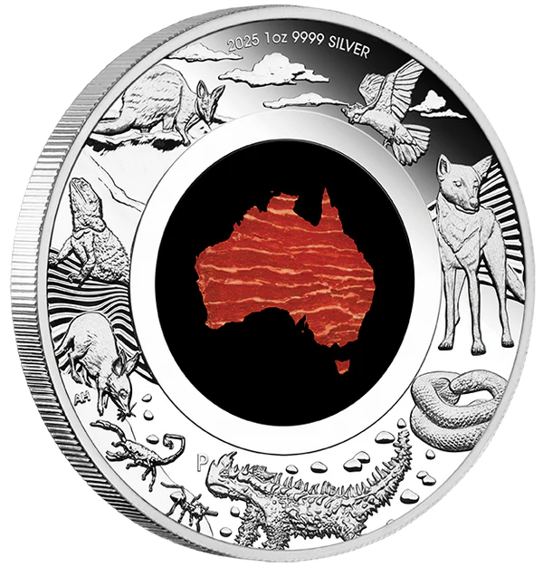 THE PERTH MINT - GREAT SOUTHERN LAND 2025 1OZ SILVER PROOF SNAKESKIN JASPER COIN