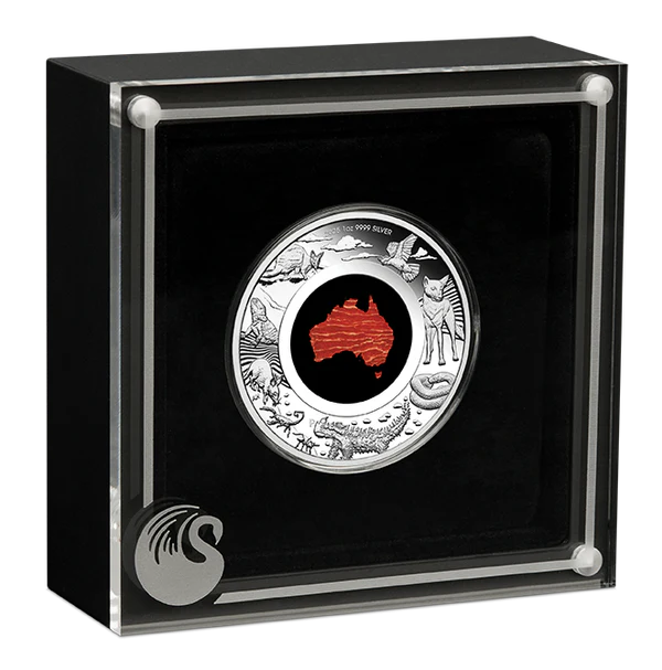 THE PERTH MINT - GREAT SOUTHERN LAND 2025 1OZ SILVER PROOF SNAKESKIN JASPER COIN