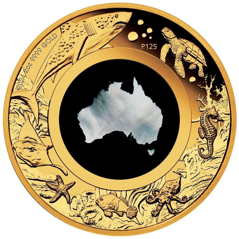 THE PERTH MINT - GREAT SOUTHERN LAND 2024 2OZ GOLD PROOF MOTHER OF PEARL COIN