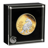 THE PERTH MINT - AUSTRALIAN KANGAROO 2023 2OZ SILVER REVERSE GILDED COIN