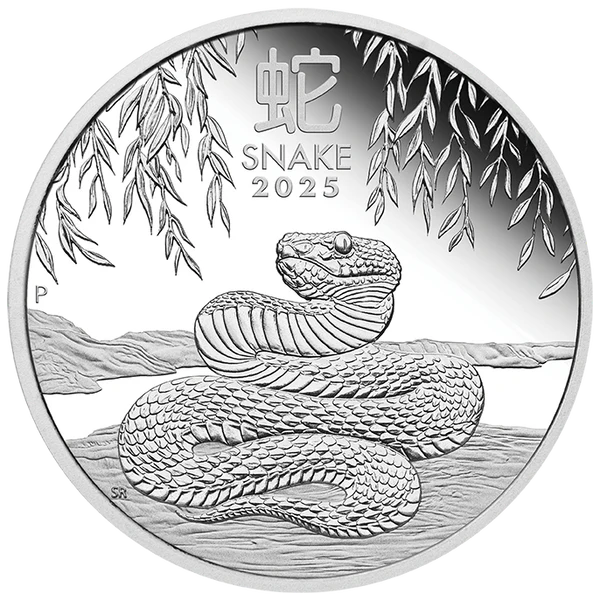 THE PERTH MINT - AUSTRALIAN LUNAR SERIES III 2025 YEAR OF THE SNAKE 1OZ SILVER PROOF COIN