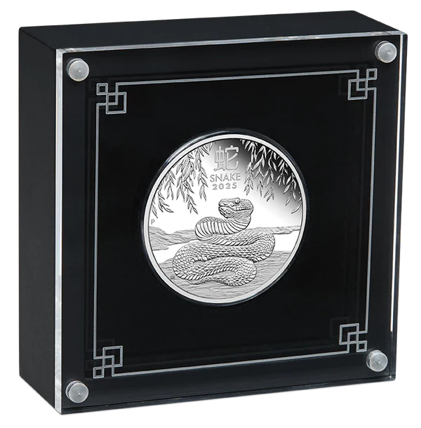 THE PERTH MINT - AUSTRALIAN LUNAR SERIES III 2025 YEAR OF THE SNAKE 1OZ SILVER PROOF COIN