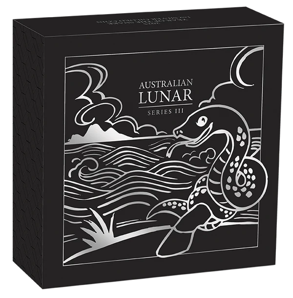 THE PERTH MINT - AUSTRALIAN LUNAR SERIES III 2025 YEAR OF THE SNAKE 1OZ SILVER GILDED COIN