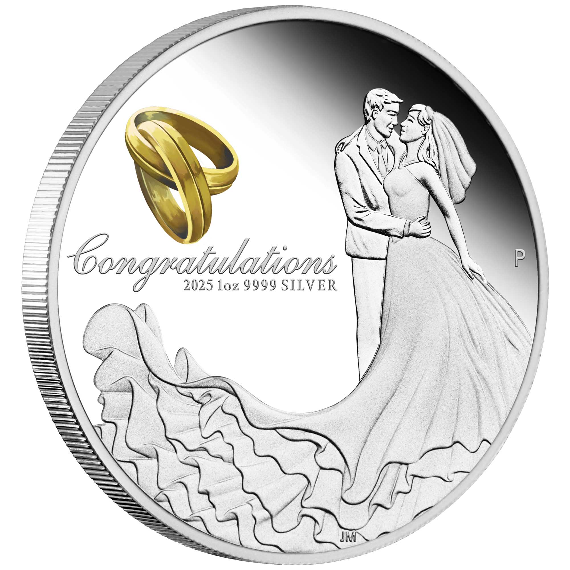 THE PERTH MINT - WEDDING 2025 1OZ SILVER PROOF COLOURED COIN