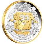 THE PERTH MINT - SPONGEBOB SQUAREPANTS 2024 2OZ SILVER PROOF GILDED COIN