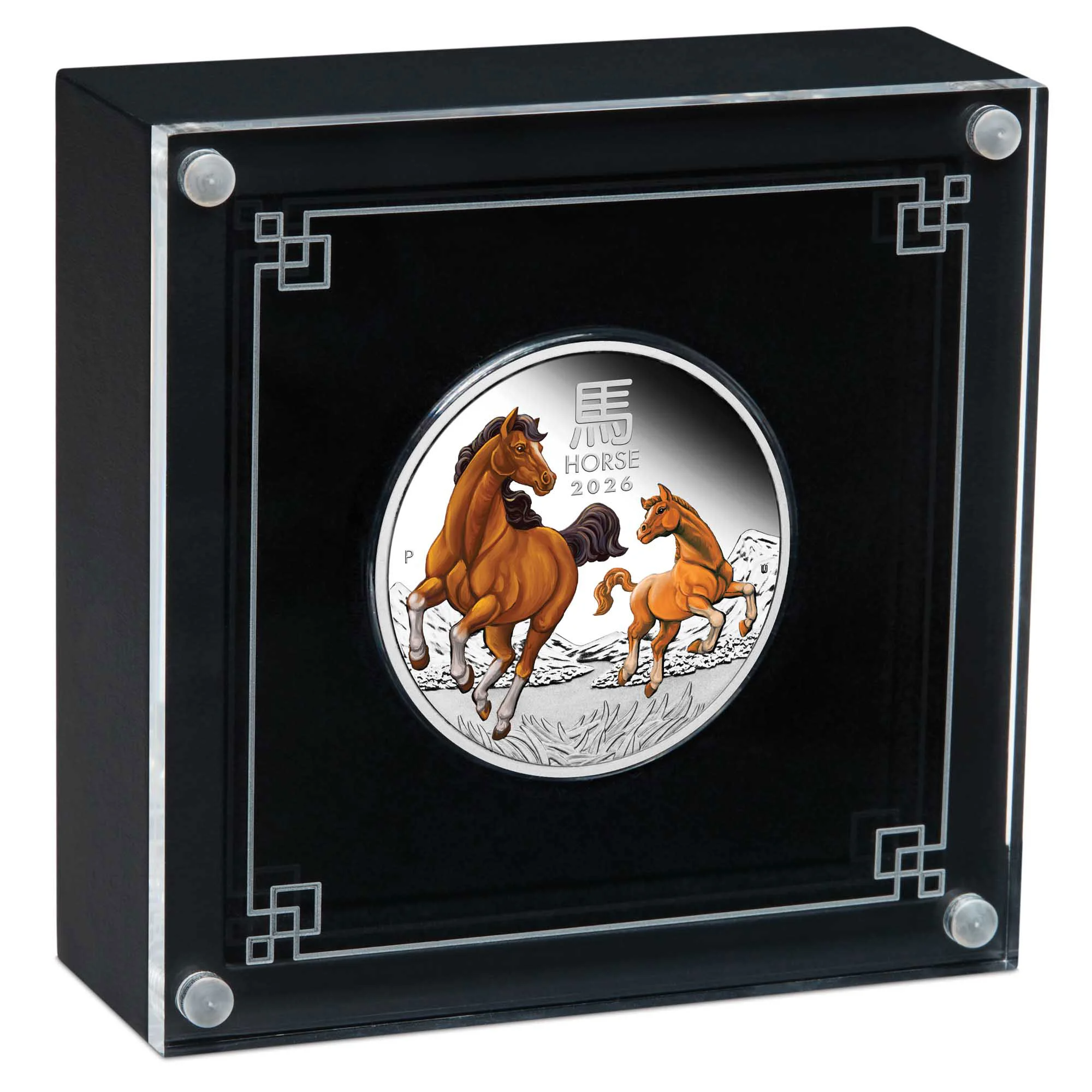 THE PERTH MINT - AUSTRALIAN LUNAR SERIES III 2026 YEAR OF THE HORSE 1OZ SILVER PROOF COLOURED COIN