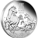 THE PERTH MINT - AUSTRALIAN LUNAR SERIES III 2026 YEAR OF THE HORSE 1/2OZ SILVER PROOF COIN